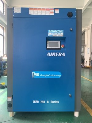 Eficiência LGFD-75KW Compressor de ar de parafuso de baixo ruído Refrigeração de ar