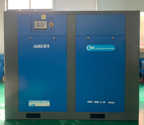 Compressor de ar de parafuso de 160KW / Compressor de ar de parafuso rotativo com controlador inteligente de 90L
