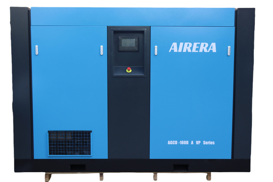 Shanghai Rotorcomp AGCD-160D A VP Controlador inteligente Compressor de ar de parafuso acionado diretamente para operações duradouras e de economia de custos