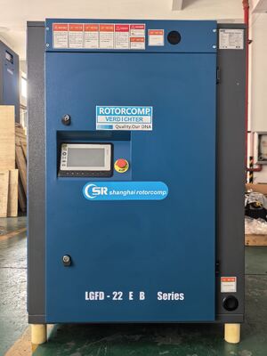 Compressor de ar de parafuso com refrigeração a ar Shanghai Rotorcomp LGFD-22E B Projetado para compressão de ar industrial e economia de energia